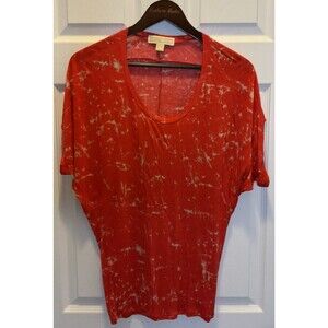Michael Kors Womens M Cap Sleeve Red Tie Dye Summer Shirt Outdoors